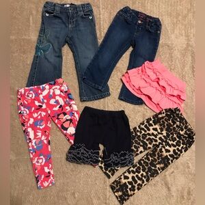 Six Piece Bundle of Girl’s 2T Pants and Shorts